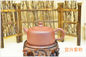 Ensemble pourpre de théière d'argile de forme de lanterne, théière de Yixing de Chinois qui respecte l'environnement